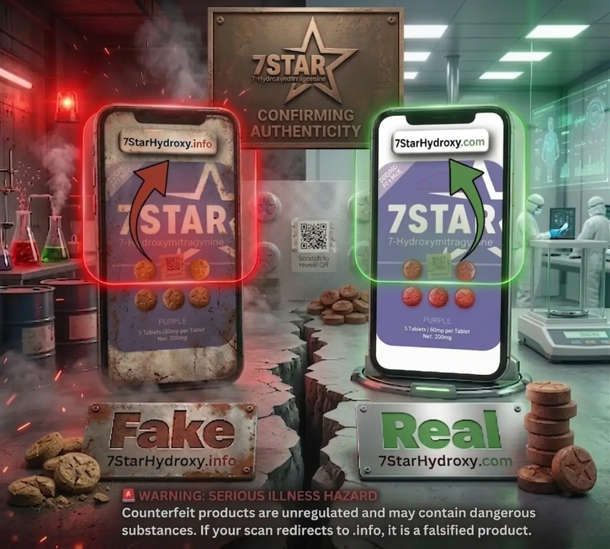 7-STAR counterfeit warning example