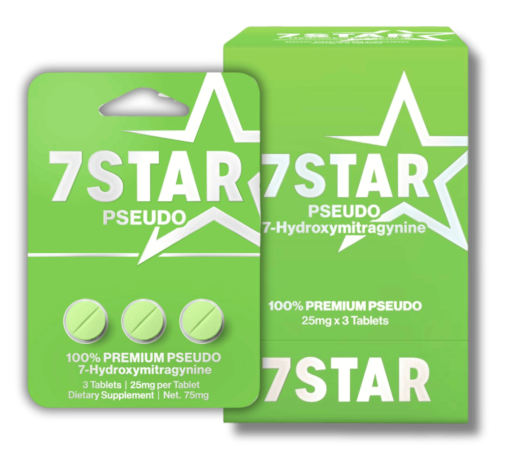 7 star PSEUDO 7-Hydroxy 3 Counts Tab box